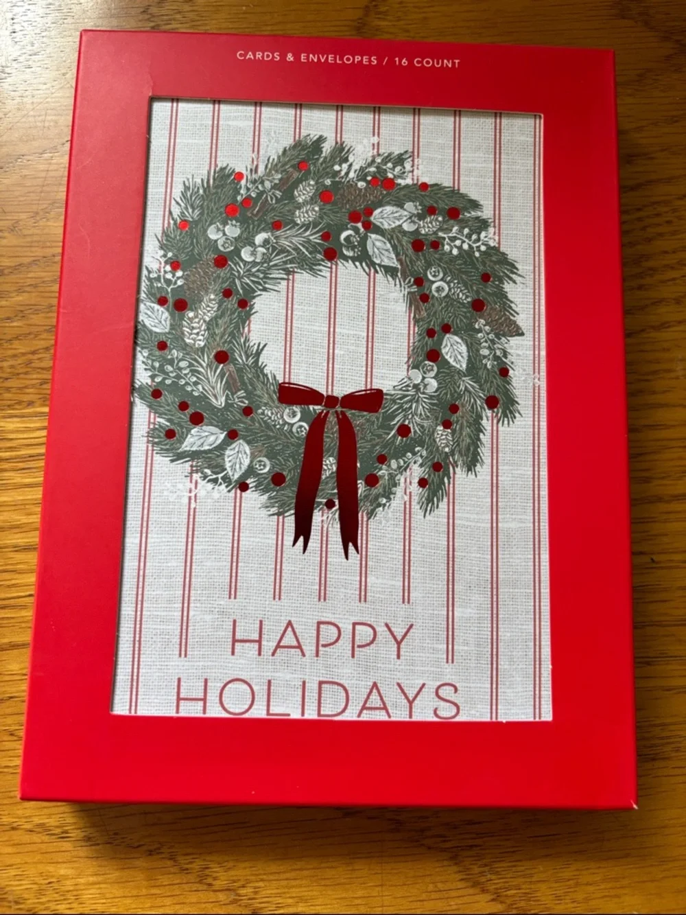 NWOT Roobee by Mara-Mi Holiday Wreath Greeting Cards - Red & Green